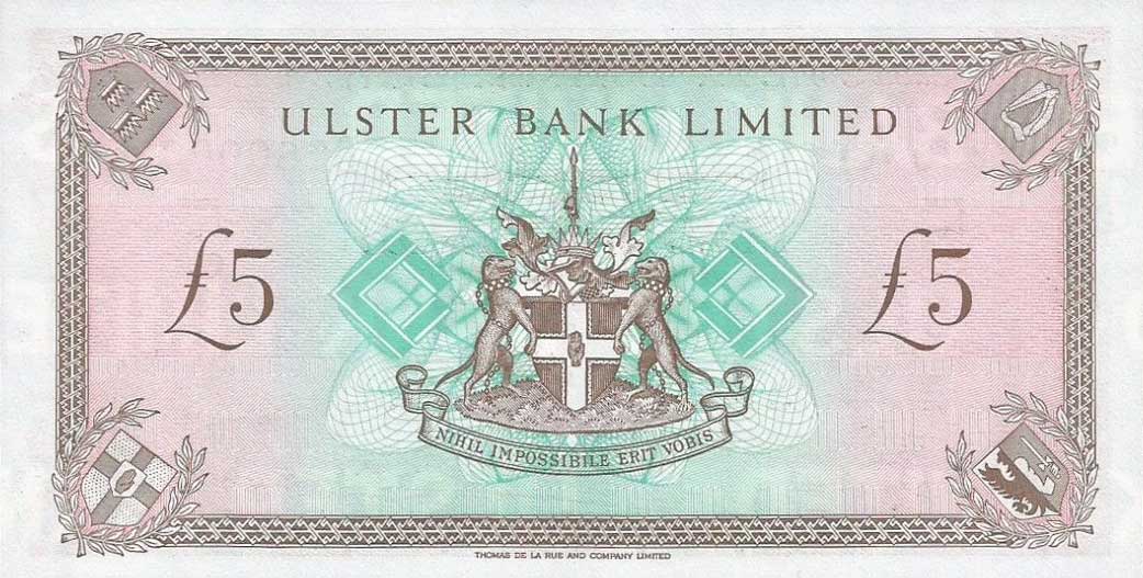 Back of Northern Ireland p331a: 5 Pounds from 1989