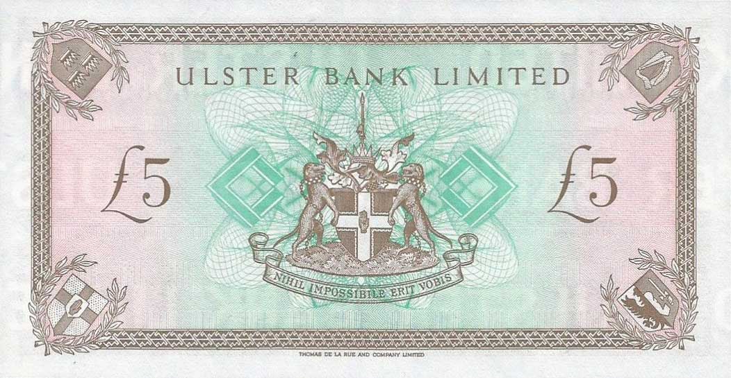 Back of Northern Ireland p331b: 5 Pounds from 1989