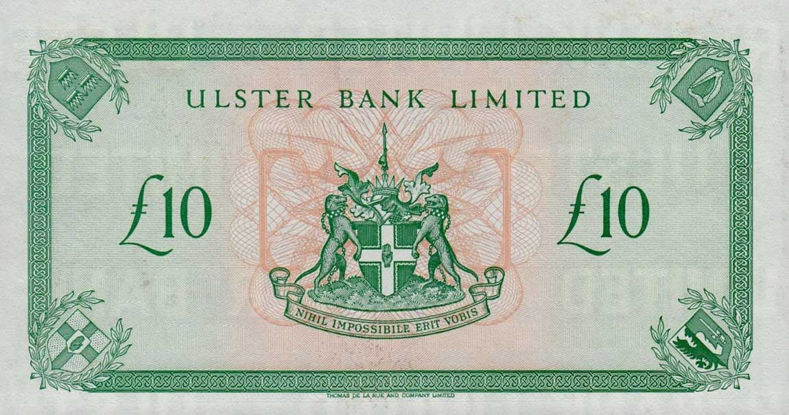 Back of Northern Ireland p332a: 10 Pounds from 1990