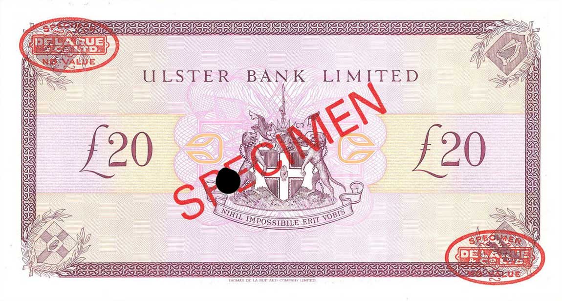 Back of Northern Ireland p333s: 20 Pounds from 1990