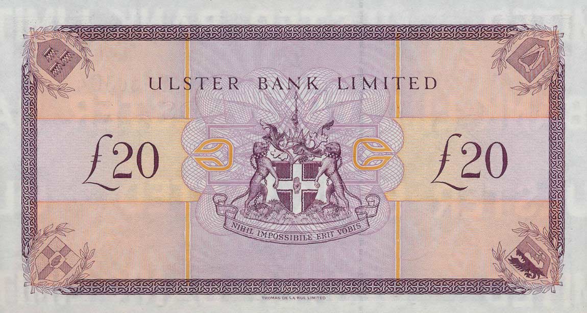 Back of Northern Ireland p337a: 20 Pounds from 1996