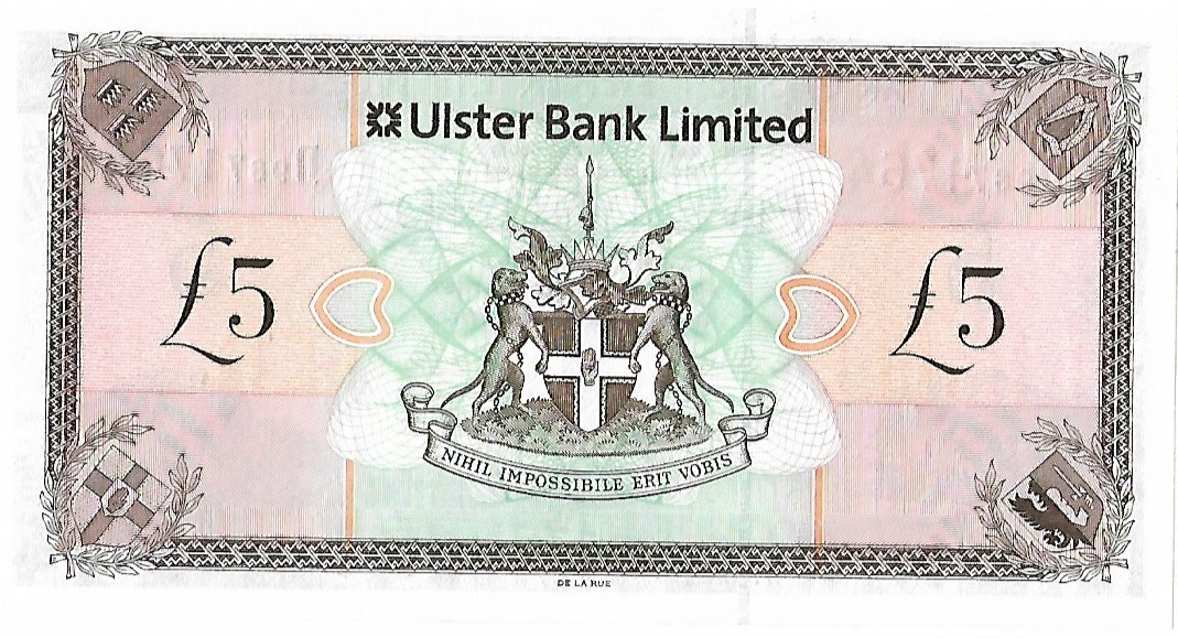 Back of Northern Ireland p340b: 5 Pounds from 2013