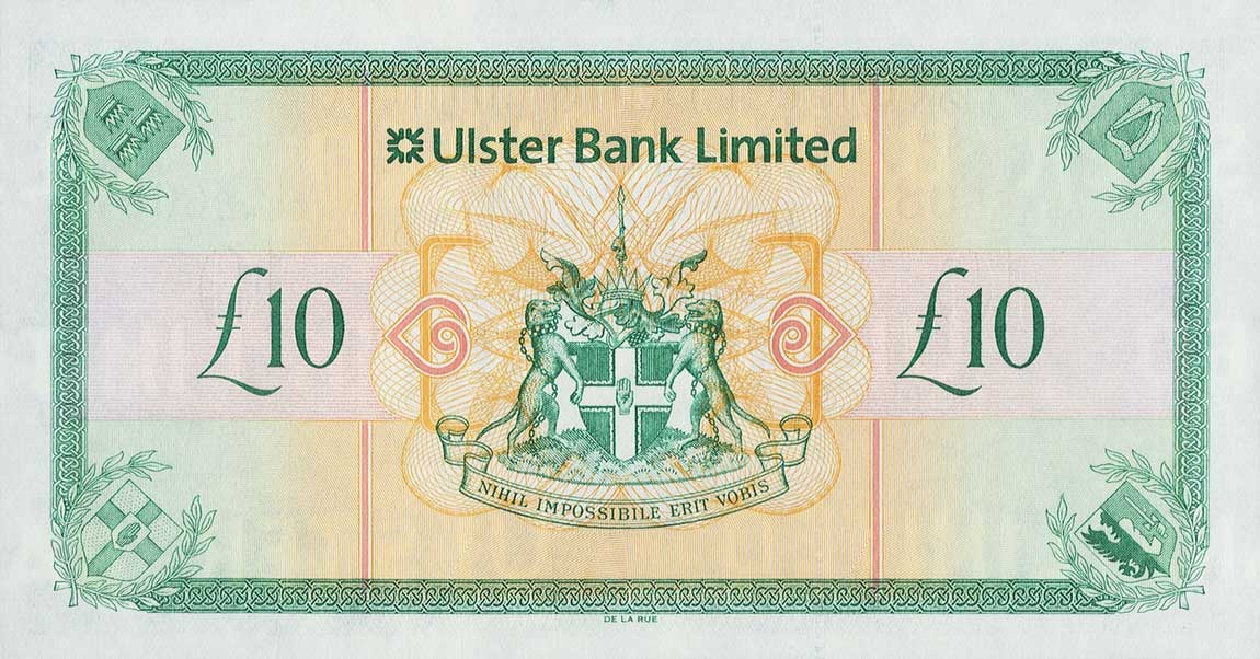 Back of Northern Ireland p341a: 10 Pounds from 2007