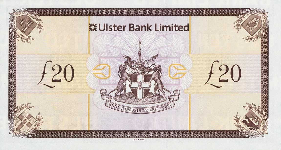 Back of Northern Ireland p342b: 20 Pounds from 2012