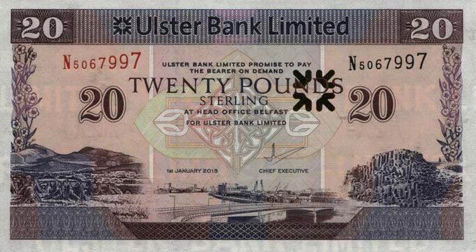 Front of Northern Ireland p342c: 20 Pounds from 2015