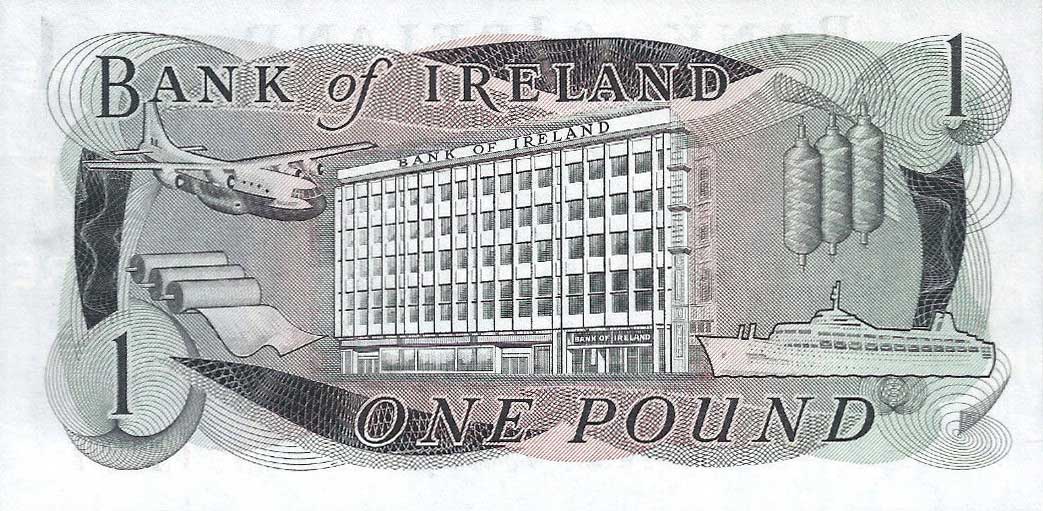 Back of Northern Ireland p61a: 1 Pound from 1972