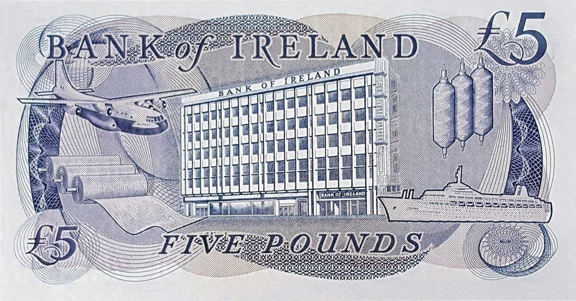 Back of Northern Ireland p66b: 5 Pounds from 1980