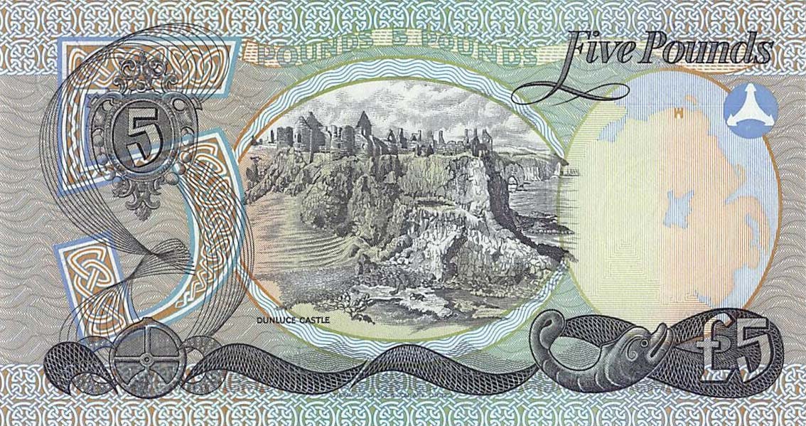 Back of Northern Ireland p6b: 5 Pounds from 1990