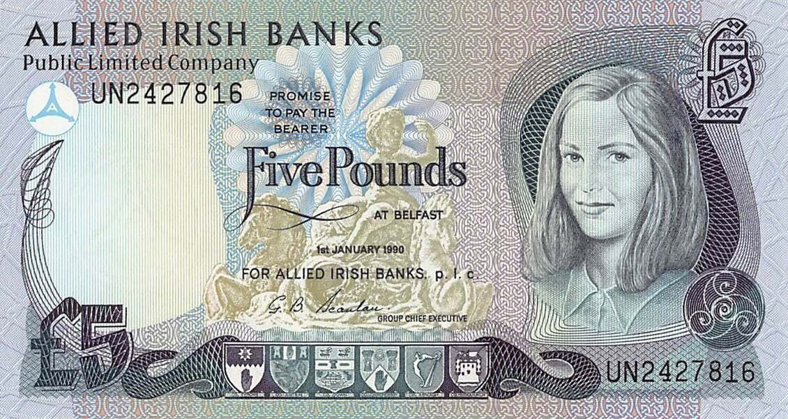 Front of Northern Ireland p6b: 5 Pounds from 1990