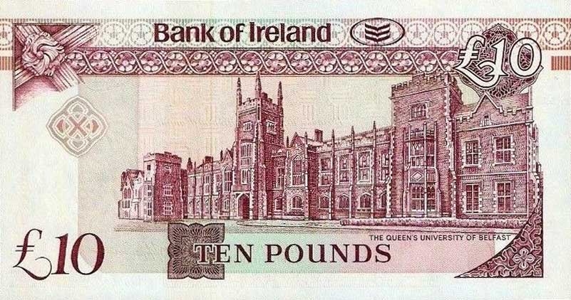 Back of Northern Ireland p71b: 10 Pounds from 1992