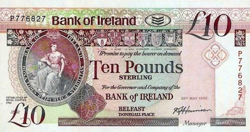 Front of Northern Ireland p71b: 10 Pounds from 1992