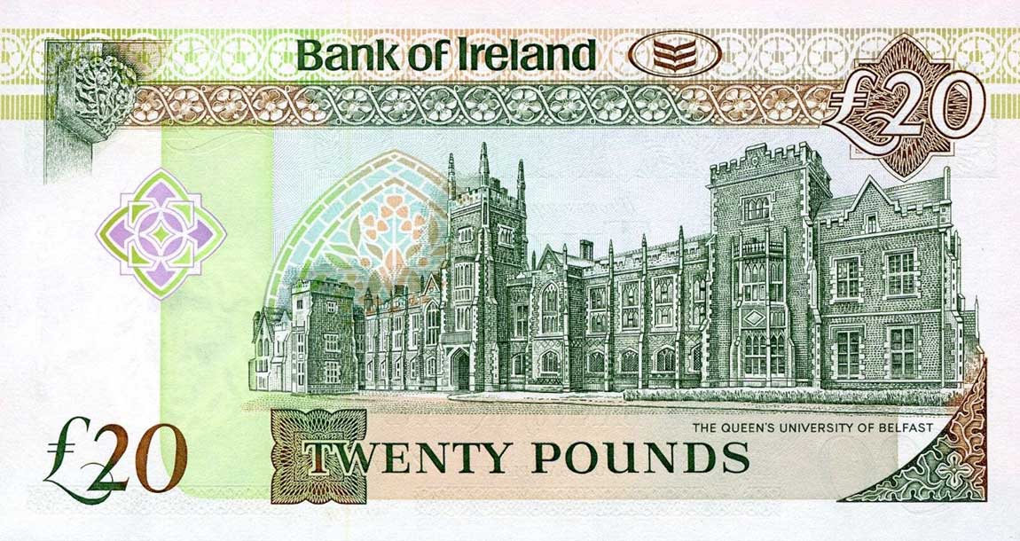 Back of Northern Ireland p72a: 20 Pounds from 1991