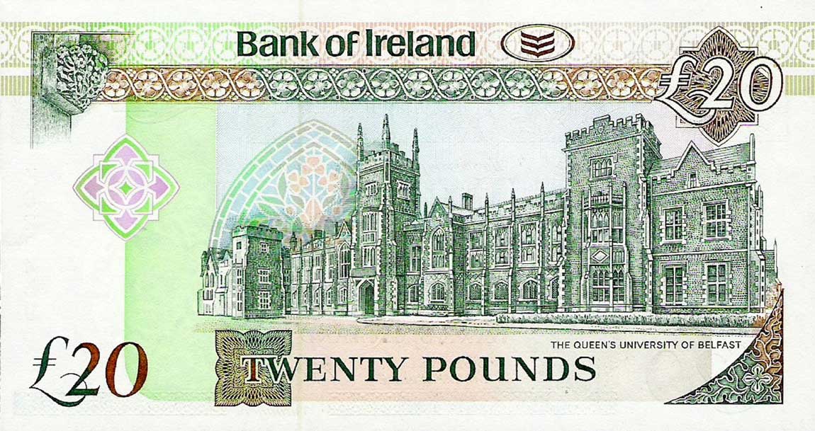 Back of Northern Ireland p72b: 20 Pounds from 1993