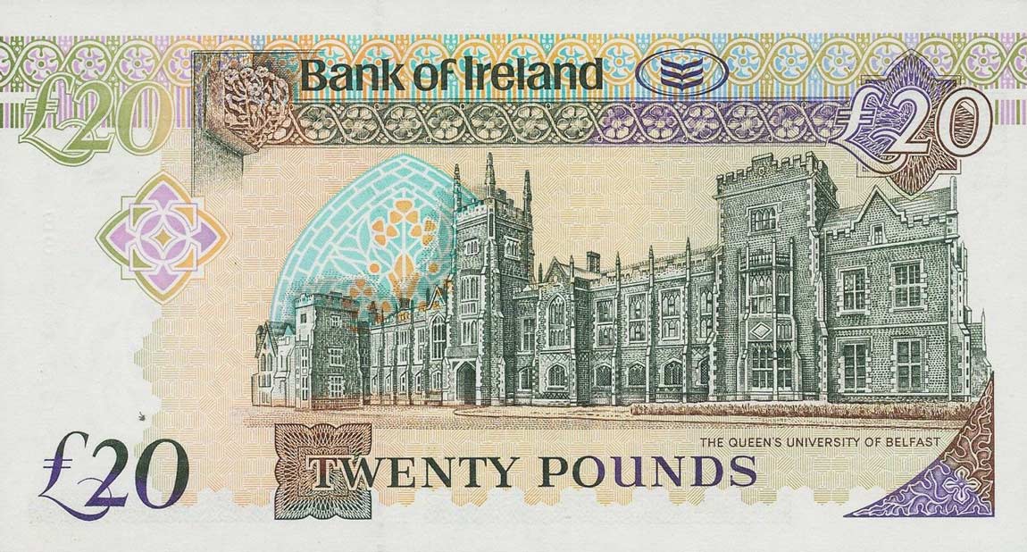 Back of Northern Ireland p76c: 20 Pounds from 2000