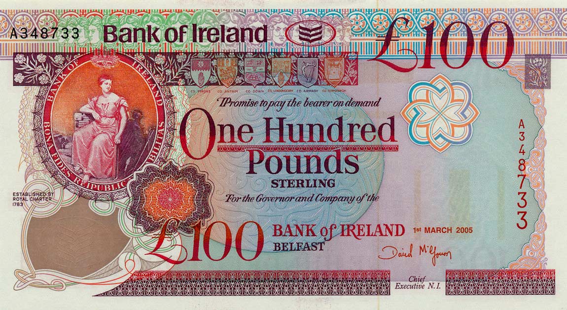 Front of Northern Ireland p82: 100 Pounds from 2005