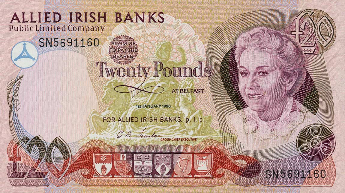 RealBanknotes Com Northern Ireland P8b 20 Pounds From 1987   NorthernIreland P8b 20 Pounds F 