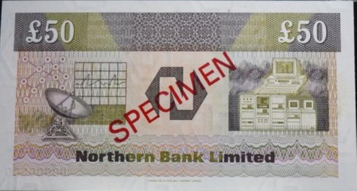 Back of Northern Ireland p196s: 50 Pounds from 1990