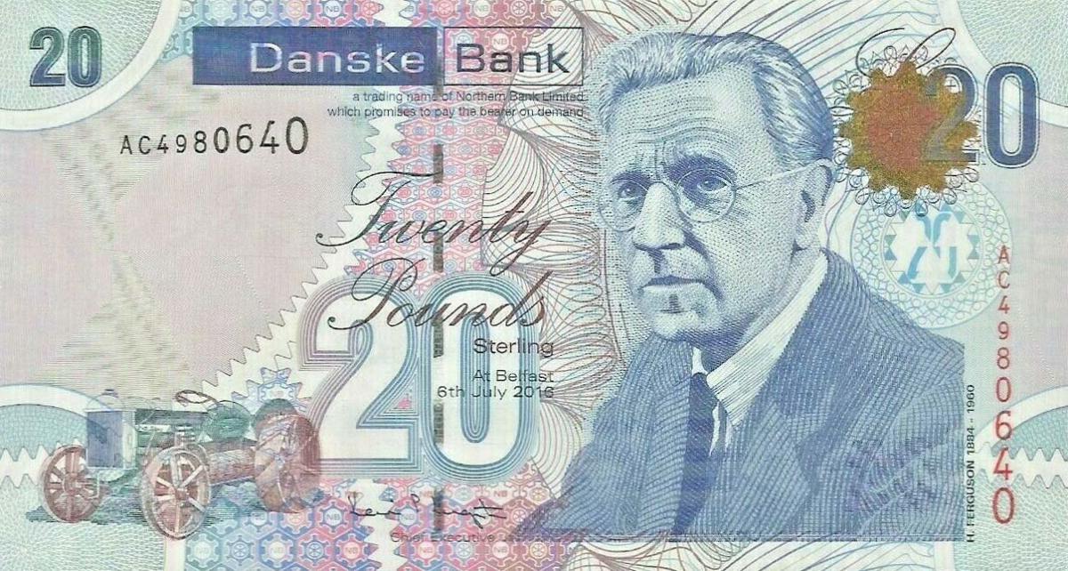 Front of Northern Ireland p213b: 20 Pounds from 2016