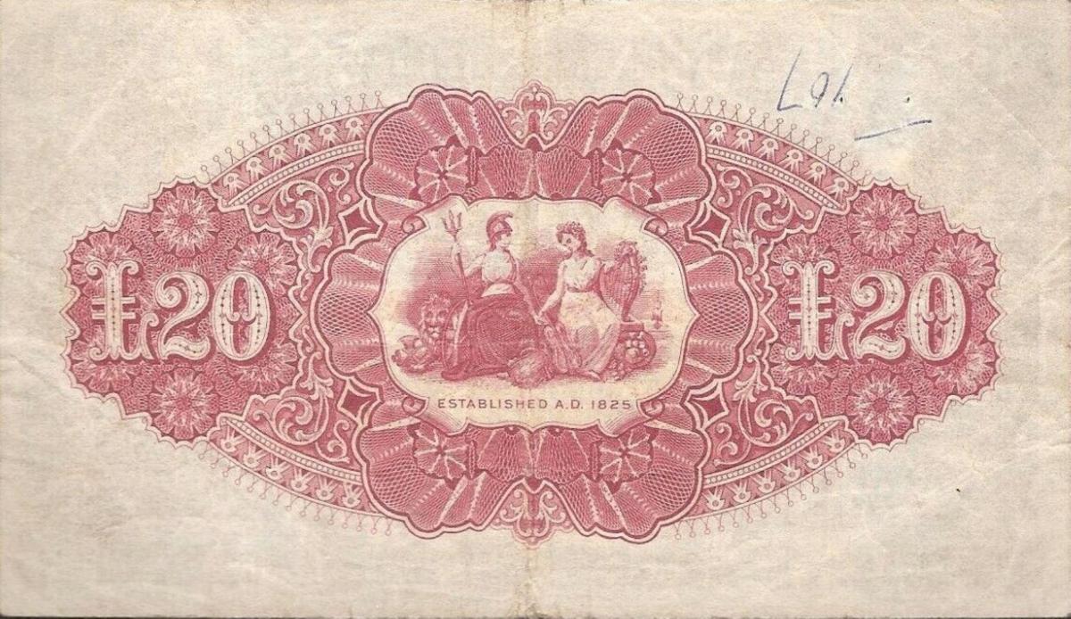 Back of Northern Ireland p234a: 20 Pounds from 1929