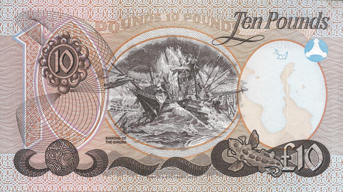 Back of Northern Ireland p249a: 10 Pounds from 1977