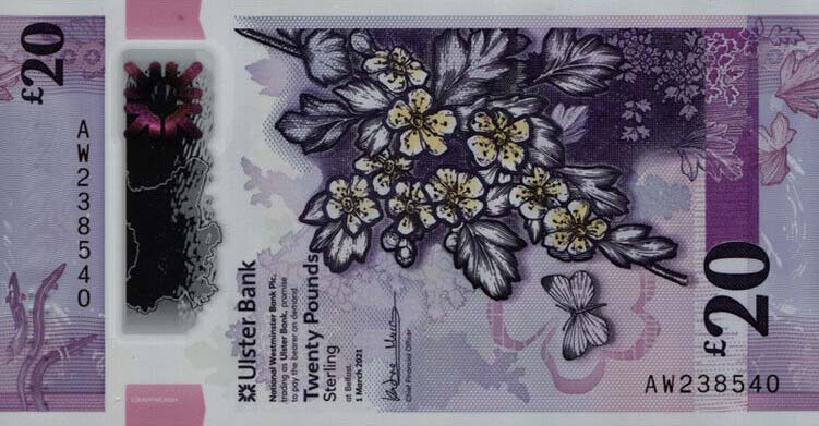 Front of Northern Ireland p345b: 20 Pounds from 2021