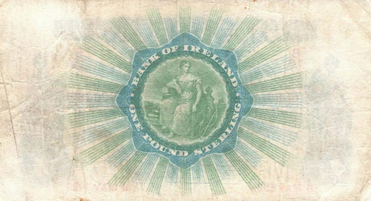 Back of Northern Ireland p51a: 1 Pound from 1929