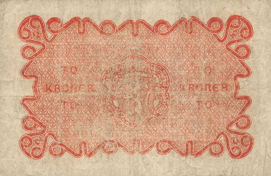 Back of Norway p14a: 2 Kroner from 1918