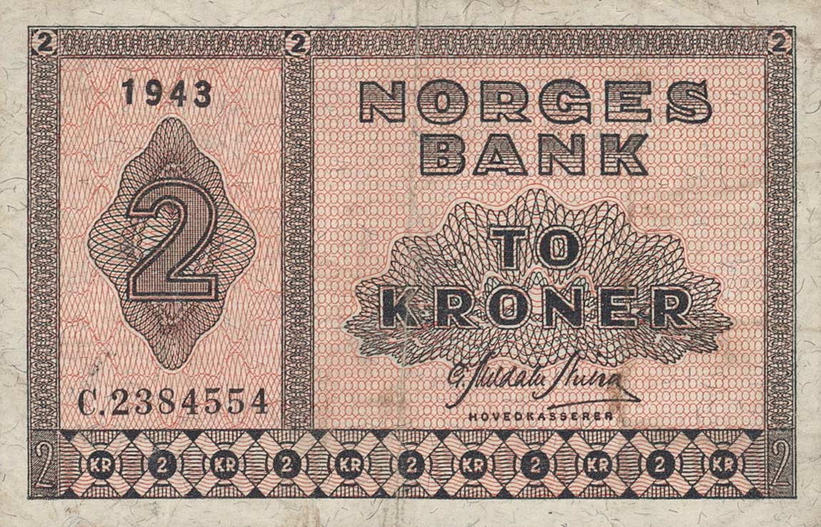 Front of Norway p16a1: 2 Kroner from 1940
