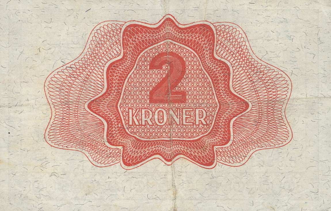 Back of Norway p16a2: 2 Kroner from 1943