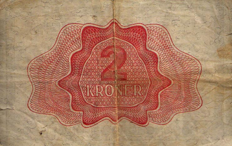 Back of Norway p16b: 2 Kroner from 1946