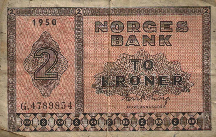 Front of Norway p16b: 2 Kroner from 1946