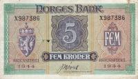 Gallery image for Norway p19b: 5 Kroner