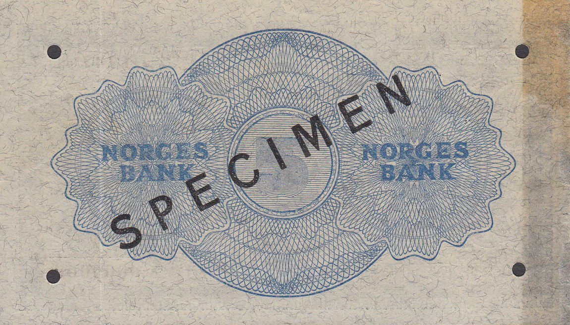 Back of Norway p25s: 5 Kroner from 1945