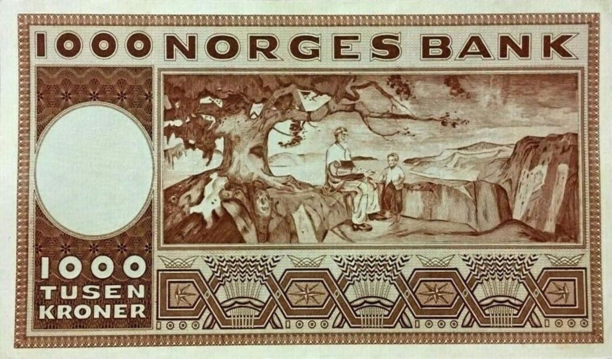 Back of Norway p35a: 1000 Kroner from 1949
