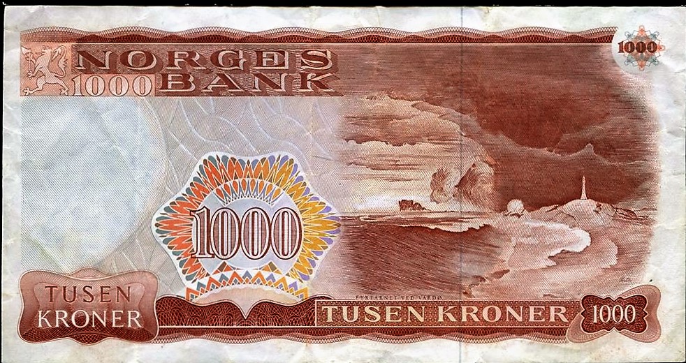 Back of Norway p40a: 1000 Krone from 1975