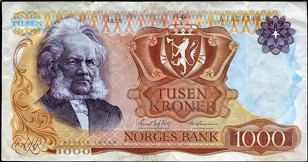 Front of Norway p40a: 1000 Krone from 1975