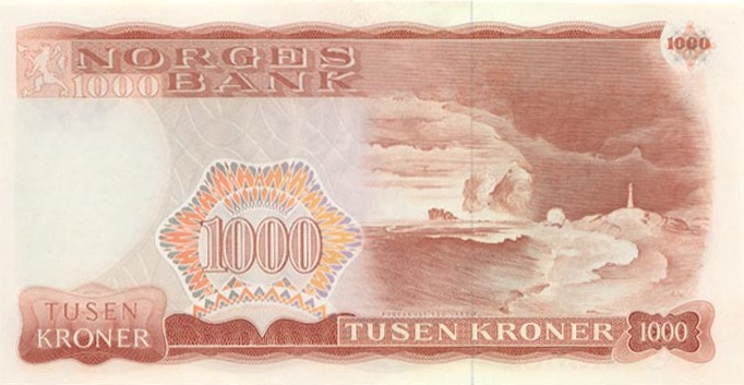 Back of Norway p40b: 1000 Krone from 1978