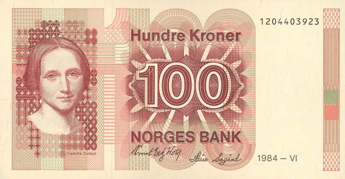 Front of Norway p43b: 100 Krone from 1984
