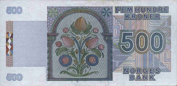 Back of Norway p44b: 500 Krone from 1994