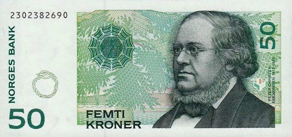 Front of Norway p46b: 50 Krone from 1999