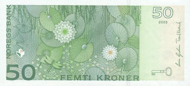 Back of Norway p46c: 50 Krone from 2003