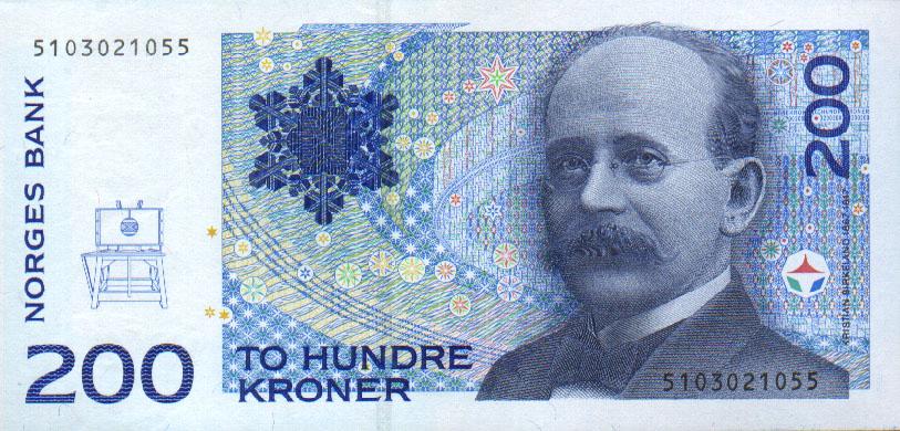 Front of Norway p48a: 200 Krone from 1994