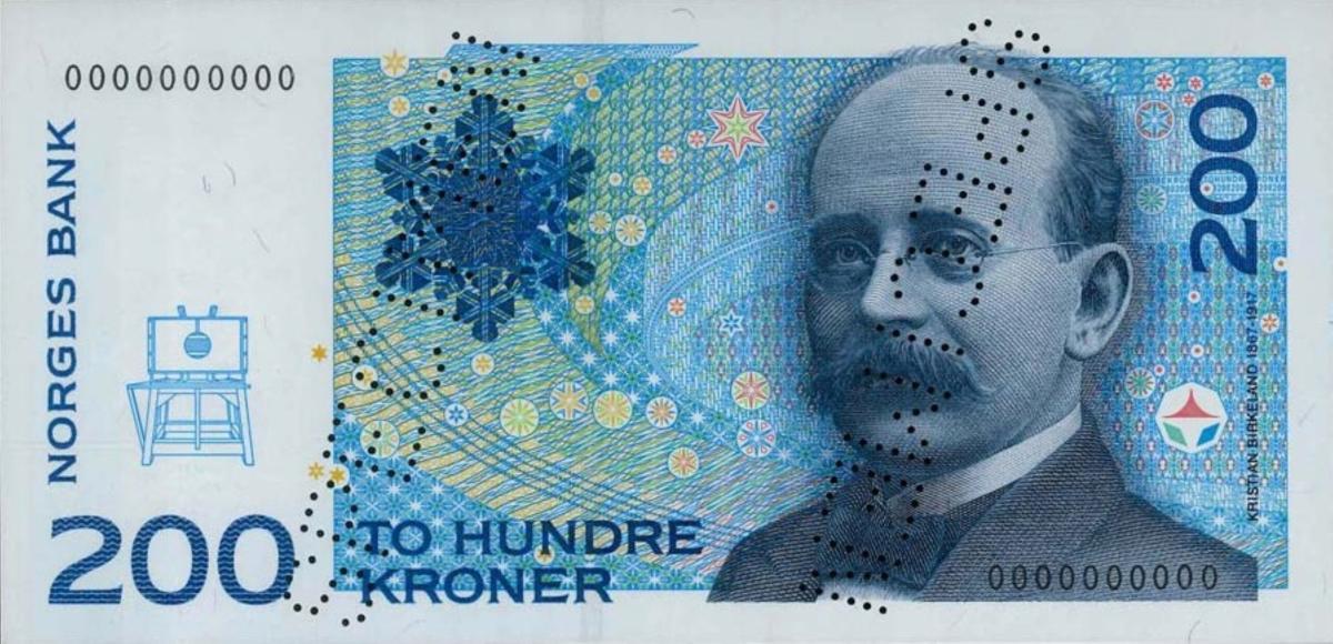 Front of Norway p48s: 200 Krone from 1994