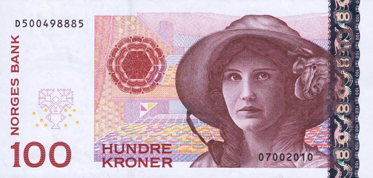 Front of Norway p49b: 100 Krone from 2004