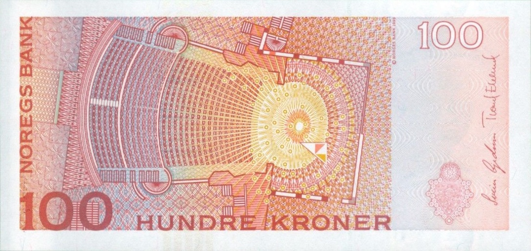 Back of Norway p49c: 100 Krone from 2006