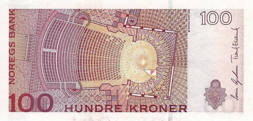 Back of Norway p49d: 100 Krone from 2007