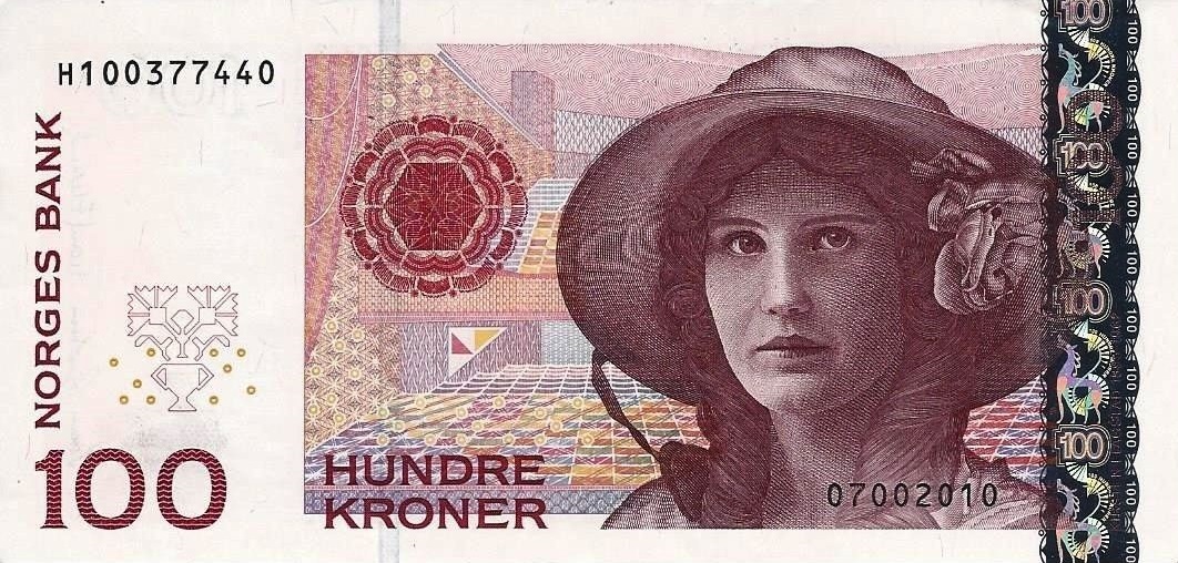 Front of Norway p49d: 100 Krone from 2007