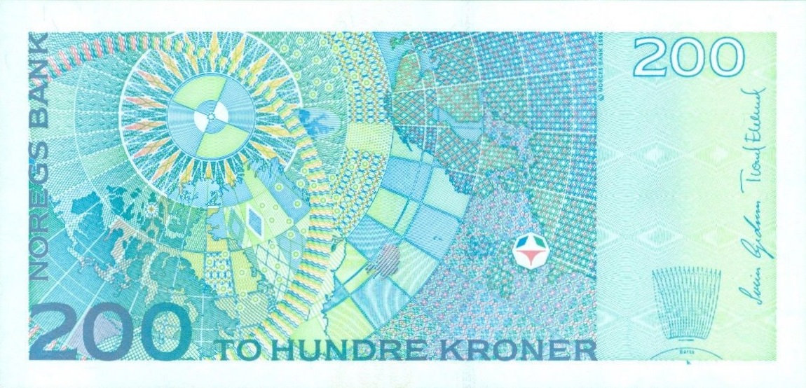 Back of Norway p50b: 200 Krone from 2003