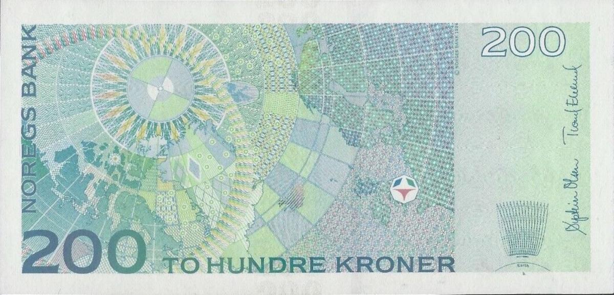 Back of Norway p50f: 200 Krone from 2013