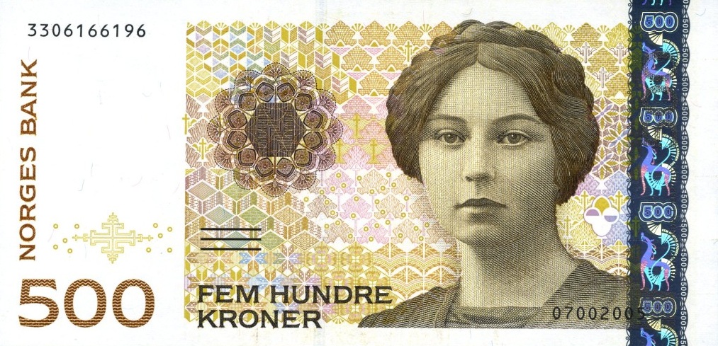 Front of Norway p51d: 500 Krone from 2005